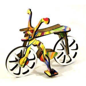 Vélo puzzle 3D en bois multicolore